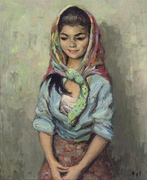 Gypsy Girl In A Shawl Artwork by Marcel Dyf