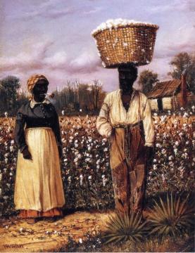 Negro Man And Woman In Cotton Field With Cotton Baskets Artwork by William Aiken Walker