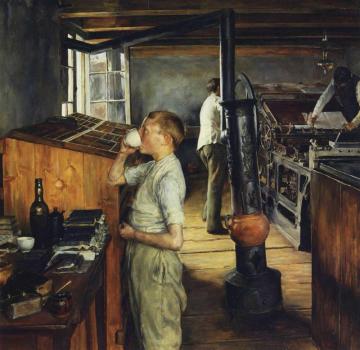 The Village Printing Shop, Haarlem, Holland Artwork by Charles Frederic Ulrich