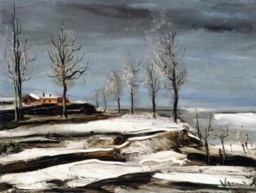 Winter Landscape Artwork by Maurice De Vlaminck