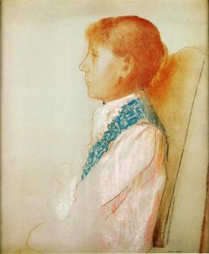 Portrait of Madame Redon in Profile Artwork by Odilon Redon