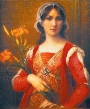 Portrait De Jeune Femme Aux Lilas Artwork by Elisabeth Sonrel