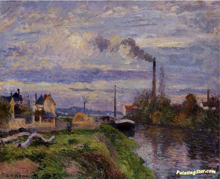 Le Quai du Pothuis a Pontoise Artwork by Camille Pissarro