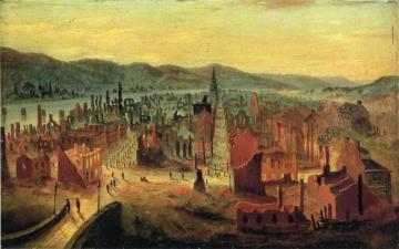 Pittsburgh After The Fire, 1845, From Boyd's Hill Artwork by William Coventry Wall