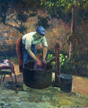 Washerwoman Artwork by Camille Pissarro
