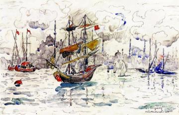 Boats at Constantinople Artwork by Paul Signac