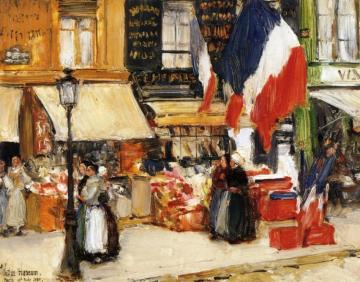 Bastille Day, Boulevard Rochechouart, Paris Artwork by Frederick Childe Hassam