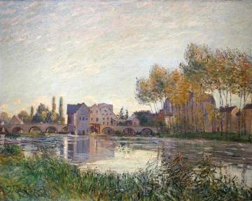 Sunset at Moret Artwork by Alfred Sisley