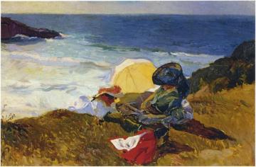 Setting sun in Biarritz Artwork by Joaquin Sorolla y Bastida
