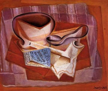 Bowl, Book And Spoon Artwork by Juan Gris