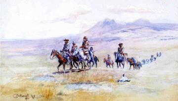 Coming across the Plain Artwork by Charles Marion Russell
