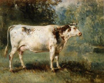 A Cow In A Landscape Artwork by Constant Troyon