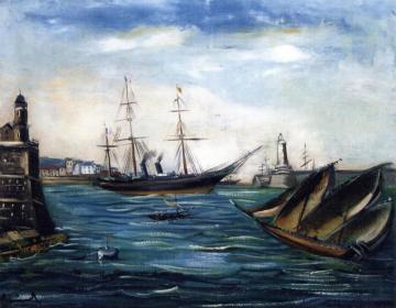 Port Scene Artwork by Maurice De Vlaminck