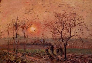 Sunset Artwork by Camille Pissarro