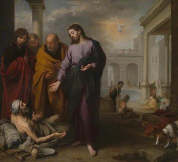 Christ Healing A Paralytic At The Pool Of Bethesda Artwork by Bartolomé Esteban Murillo