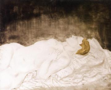 Young Woman Sleeping Artwork by Tsuguharu Foujita