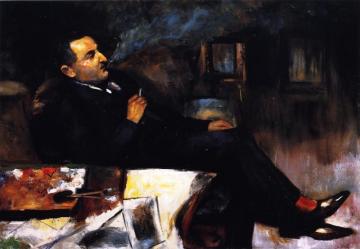 Lesser Ury Smoking In His Studio Artwork by Lesser Ury
