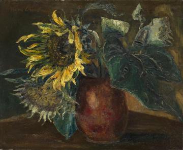 Still Life With Sunflowers Artwork by Boris Grigoriev