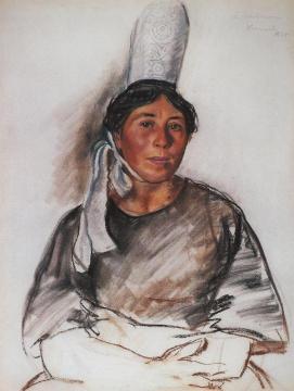 Young Breton Woman Artwork by Zinaida Serebriakova