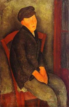 Seated Boy with Cap Artwork by Amedeo Modigliani