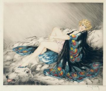 Silk Robe Artwork by Louis Icart