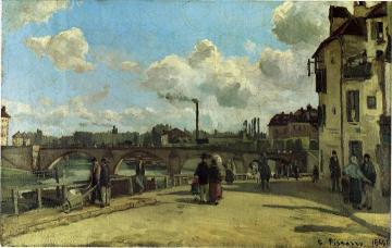 View of Pontoise, Quai du Pothuis Artwork by Camille Pissarro