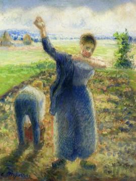 Workers in the Fields Artwork by Camille Pissarro