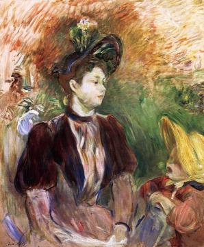 Young Woman and Child, Avenue du Bois Artwork by Berthe Morisot