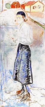 Hanna Brieschke In Åsgårdstrand Artwork by Edvard Munch