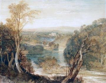 Distant View of Barden Tower on the Rver Wharfe, West Riding, Yorkshire Artwork by Joseph Mallord William Turner
