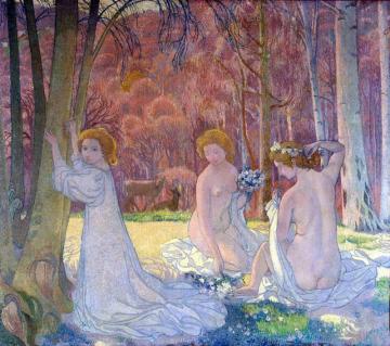 Figures In A Spring Landscape Artwork by Maurice Denis