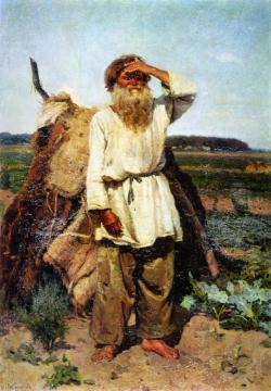 Old Man In A Kitchen Garden Artwork by Vasili Ivanovich Surikov