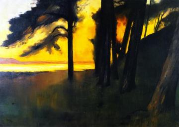 Sunset Over The Grunewaldsee Artwork by Lesser Ury