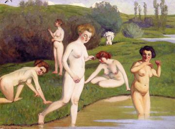 Woman Playing In A Landscape Artwork by Felix Vallotton