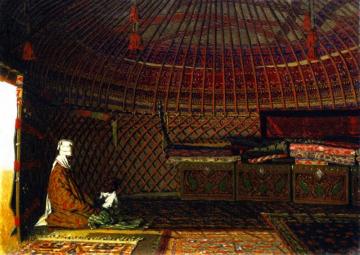Inside The Tent Of A Rich Kirghiz Artwork by Vasily Vasilevich Vereshchagin