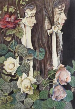 Double Portrait Of Eliza Parenska Artwork by Stanislaw Wyspianski