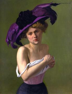 The Purple Hat Artwork by Felix Vallotton