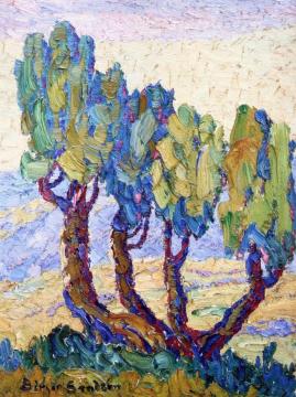 The Bent Cedar Artwork by Birger Sandzen