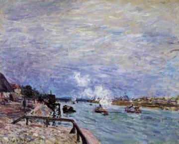 The Seine at Grenelle - Rainy Wether Artwork by Alfred Sisley