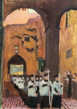 Procession Aux Quattri Coronati, Rome Artwork by Maurice Denis