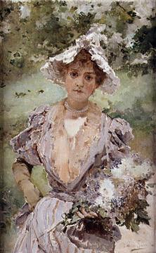 Dama Con Flores Artwork by Emilio Sala y Frances