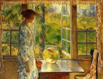 Bowl of Goldfish Artwork by Frederick Childe Hassam