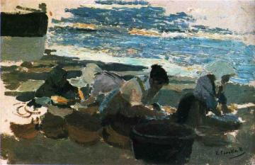 Washerwomen (sketch) Artwork by Joaquin Sorolla y Bastida