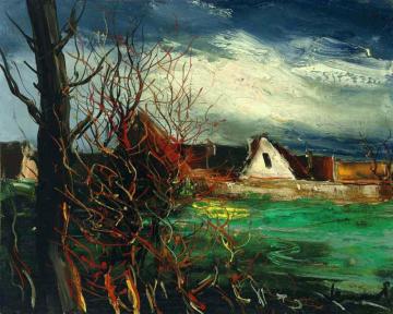 The Farm House With The Trees Artwork by Maurice De Vlaminck