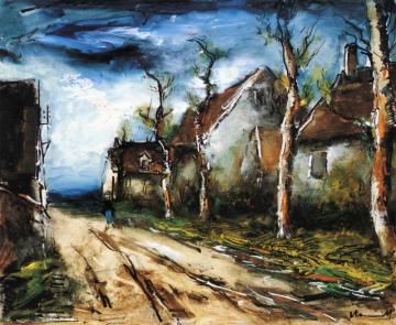 Houses On The Road, Normandy Artwork by Maurice De Vlaminck