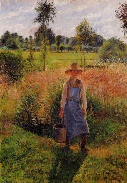 The Gardener, Afternoon Sun, Eragny Artwork by Camille Pissarro