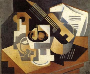 Guitar And Fruit Dish Artwork by Juan Gris