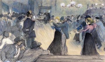 Ball In A Paris Suburb Artwork by Theophile-Alexandre Steinlen