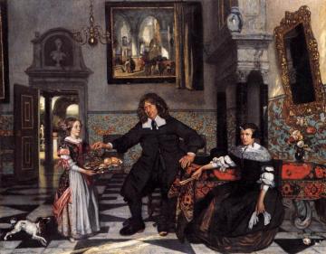 Portrait Of A Family In An Interior Artwork by Emanuel de Witte