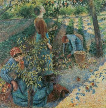 Apple Picking Artwork by Camille Pissarro
